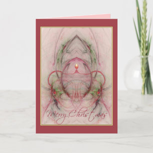 CANDLE 'N HOLLY ~ God jul Helgkort