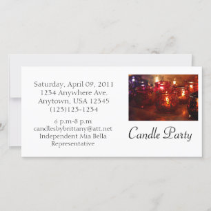 Candle Party Photo Inbjudan