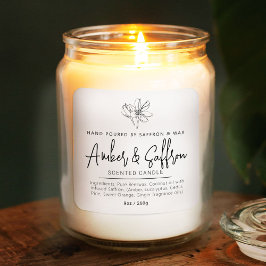 Candle saffron and amber simple ingredient fyrkantigt klistermärke