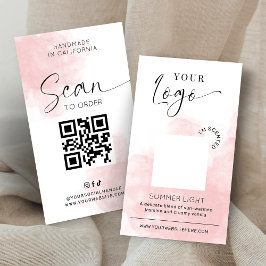Candle Scent Tester Card Blush Pink Watercolor Visitkort
