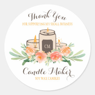 Candle Soy Vax Homemade Craft Tack Runt Klistermärke