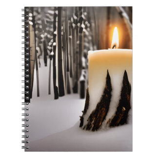 Candle Tree Snow Forest Anteckningsbok