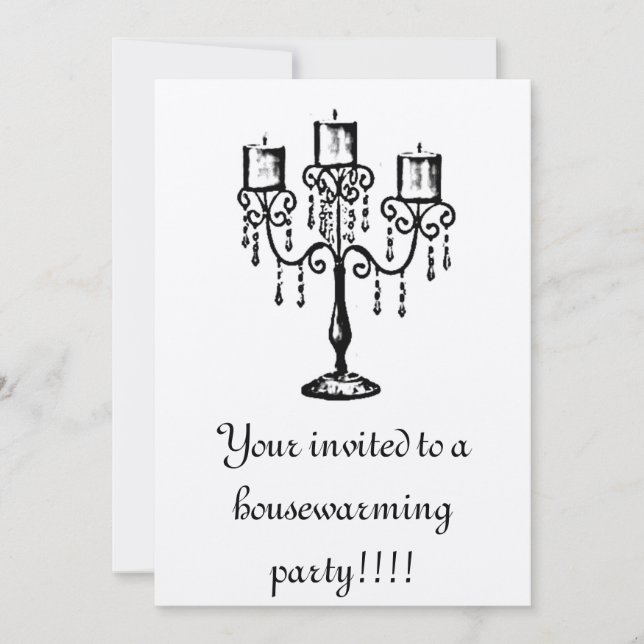 candleabra husuppvärmning inbjudningar (Framsida)