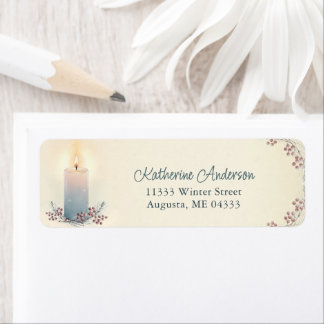 Candlelight Christmas Holiday Custom Address Returadress Etikett