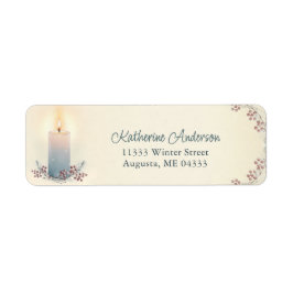 Candlelight Christmas Holiday Custom Address Returadress Etikett