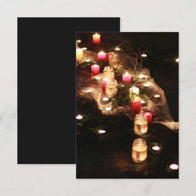 Candlelight Forest Inhägnadskort – Anpassningsbart Tilläggskort (Fram/baksida)