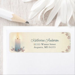Candlelight Jul Holiday Anpassad Adress Returadress Etikett