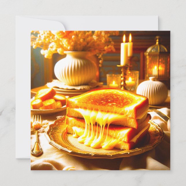 Candlelit Comfort Meal: Grilled Cheese Sandwich Inbjudningar (Framsida)