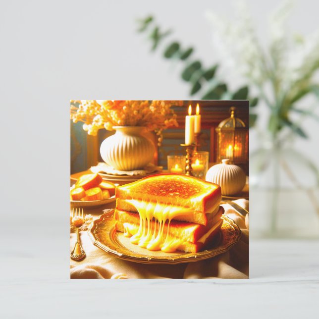 Candlelit Comfort Meal: Grilled Cheese Sandwich Spara Datumet (Stående Fram)