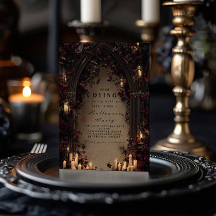 Candlelit Gothic Cathedral Halloween Gathering Inbjudningar