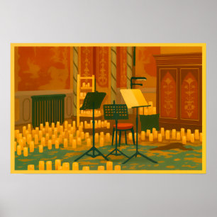 Candlelit Prelud - Music Room, Brighton Pavilion Poster