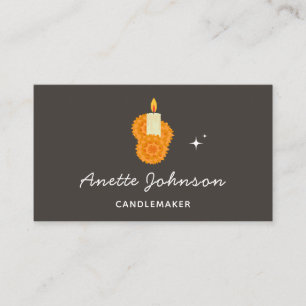 Candlemaker Minimalist Gnistra Social Media Grått Visitkort