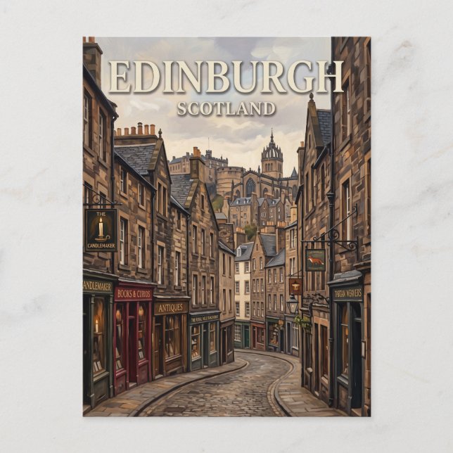 Candlemaker Row Edinburgh Skottland Vykort (Framsida)