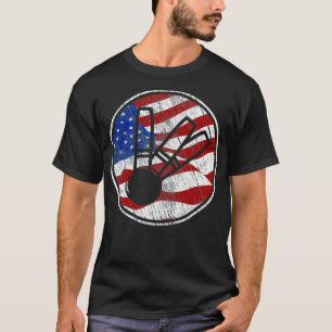 Candlepin Bowling American Flagga Candlepin T Shirt