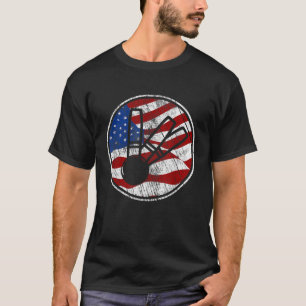 Candlepin Bowling American Flagga Candlepin T Shirt