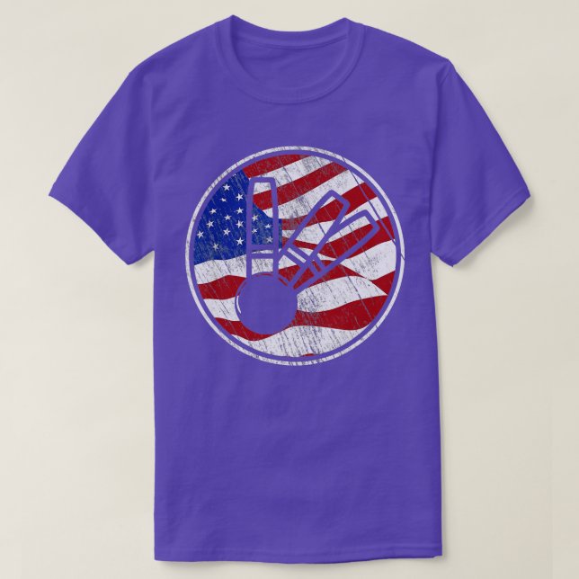 Candlepin Bowling American Flagga Candlepin T Shirt (Design framsida)