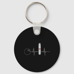 Candlepin Bowling Funny Heartslag Bowlareare Nyckelring