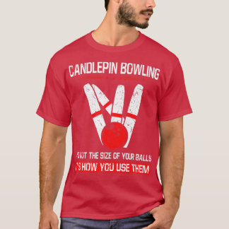 Candlepin Bowling Storlek om Bollar Funny New Engl T Shirt