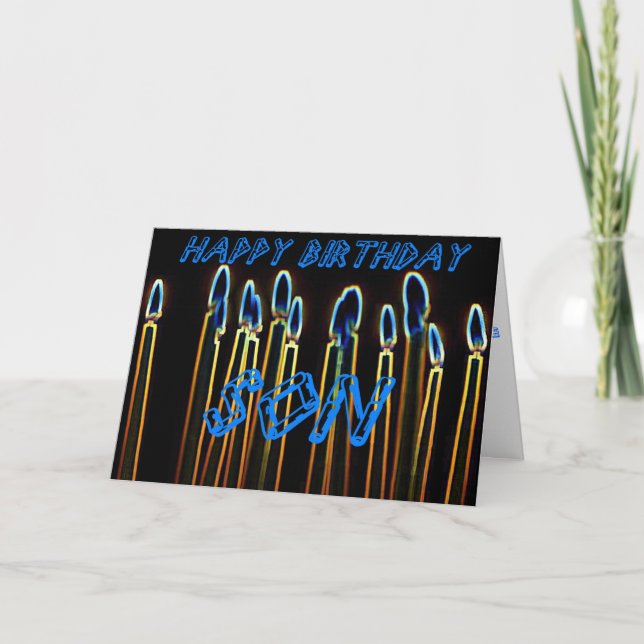 Candles Grattis på födelsedagen Son Card Kort (Framsida)