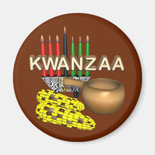 Candles Kwanzaa - Magnet