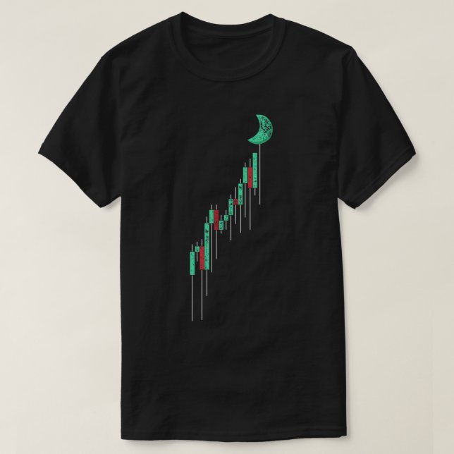 Candlestick Chart To The Moon T Shirt (Design framsida)