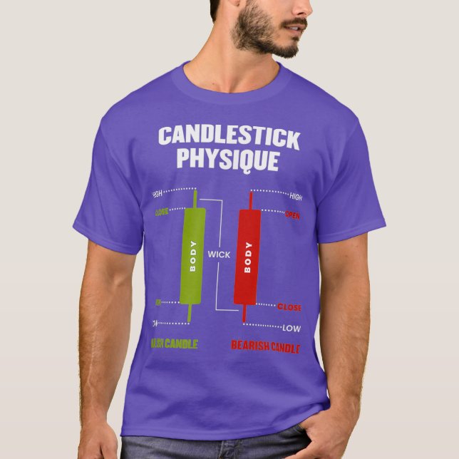 Candlestick Physique Lagrar Market Day Trader T Shirt (Framsida)