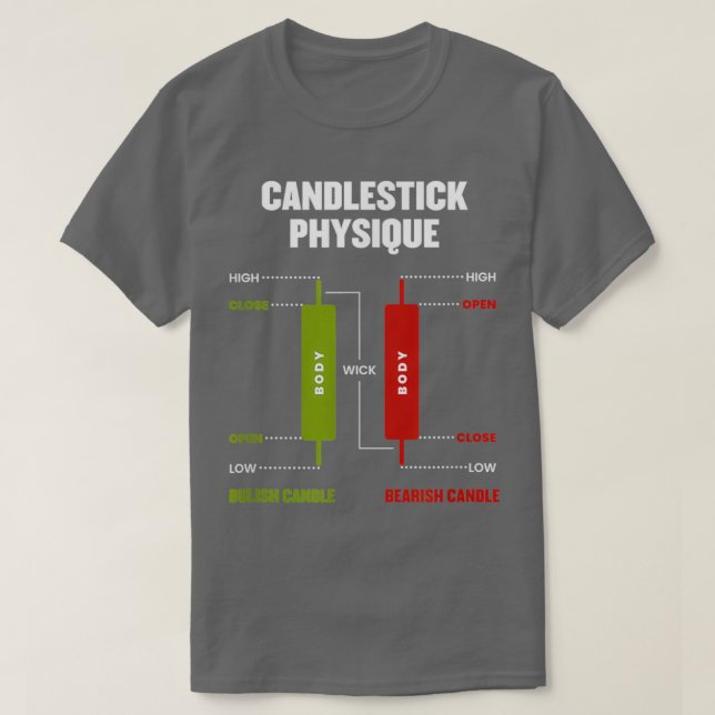 Candlestick Physique Stock Market Day Trader Inves T Shirt (Design framsida)