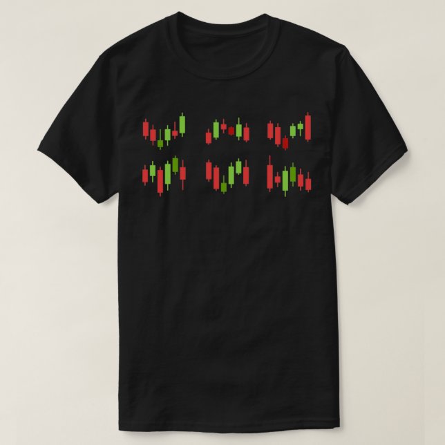 Candlesticks trading sticker set t shirt (Design framsida)