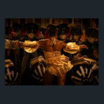 Candombe drummers and vedette during carnival poster<br><div class="desc">A vibrant and authentic scene from Montevideo, Uruguay, captured on February 7, 2026. The image portrays candombe percussion drummers and a vedette dancer performing during the iconic desfile de llamadas carnival parade. Recognized as UNESCO Intangible Cultural Heritage, this celebration embodies Afro-Uruguayan tradition, rhythm, and community spirit. The atmosphere is filled...</div>