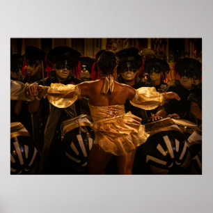 Candombe-trummare och vedette under karnevalen poster