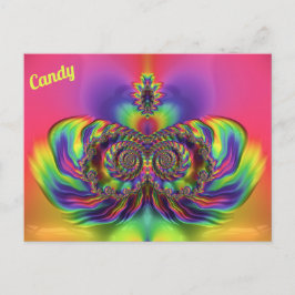 CANDY ~ 3D-designmönster ~ Flerfärgad Vykort