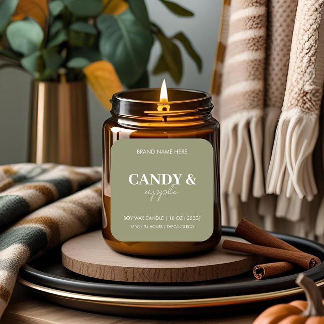 Candy Apple Fall Doftljus Etikett | Minimalistisk  (Skapare uppladdad)