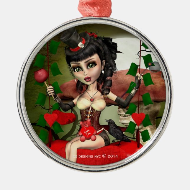 Candy Apple Kärlek Lolita Premium Silver Ornament (Framsidan)