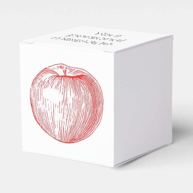 Candy Apple Red Letterpress Apple Presentaskar (Framsidan Sidan)