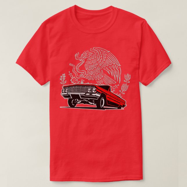 Candy Apple Red Lowrider 64 OG Mexikanska Eagle Ch T Shirt (Design framsida)