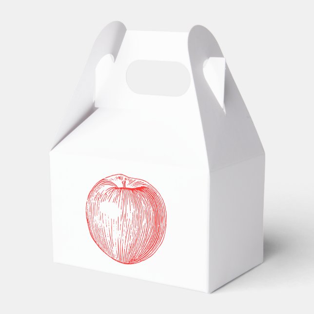 Candy Apple Röd Boktryck Äpple Presentaskar (Framsidan Sidan)