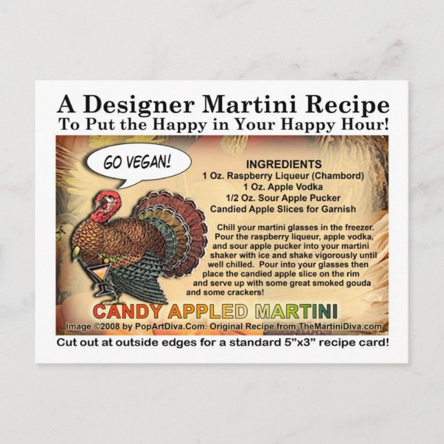 Candy Apple Thanksgiving Martini Recipe-vykort Helg Vykort (Framsida)