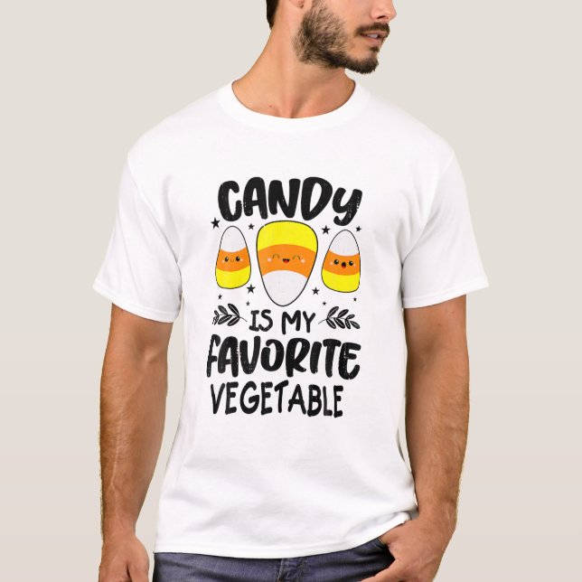 Candy är min favoritgrönsaks Maj-godis Hallowee T Shirt (Framsida)