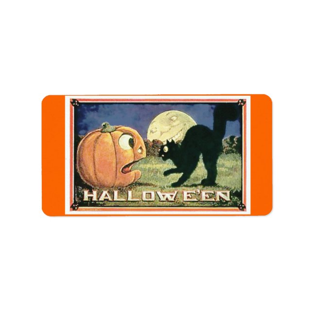 Candy Bag Halloween Adressetikett (Framsidan)