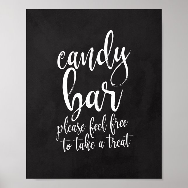 Candy Bar Kritskrift skylt 8x10 Bröllopsskylt (Framsidan)