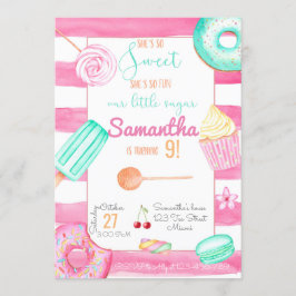 Candy Birthday Invitation, Sweets Invite Inbjudningar