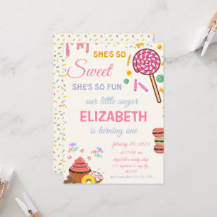 Candy Birthday Sweet Firande Candy land Inbjudningar