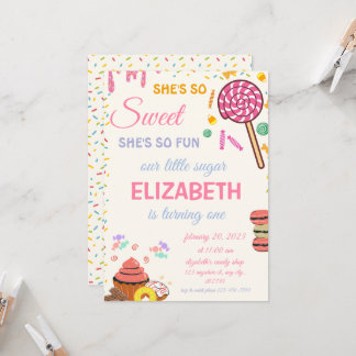Candy Birthday Sweet Firande Candy land Inbjudningar