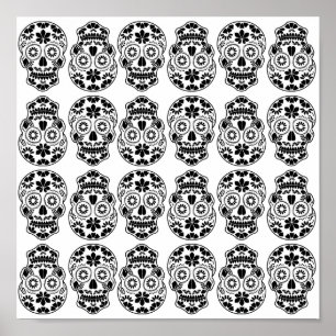 Candy_blommigt mexican calavera poster