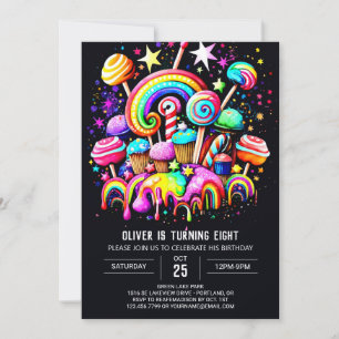 Candy Bohemian Anpassningsbar Birthday Inbjudningar