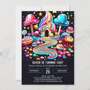Candy Boho Utskrivbar Födelsedag Inbjudningar