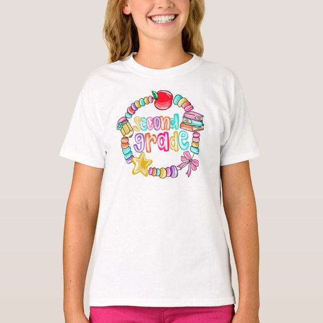 Candy Bracelet Colorful Second Grade T Shirt (Framsida)