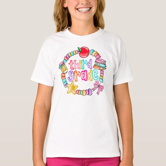 Candy Bracelet Colorful Third Grade T Shirt (Framsida)
