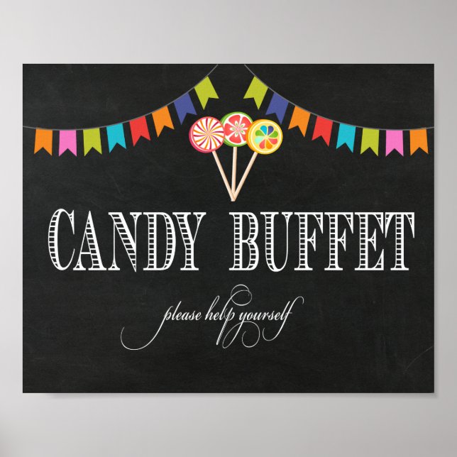 Candy Buffet Bord Sign - 8x10 - Candy Pub Sign Poster (Framsidan)