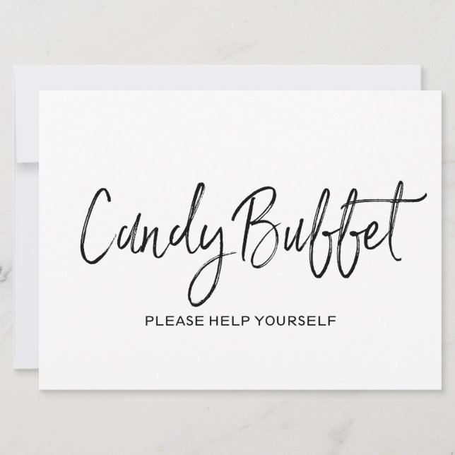 "Candy buffet" Bröllop-skylt| Snyggt som hyrts Inbjudningar (Framsida)